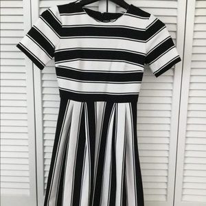 Loft black/white striped dress